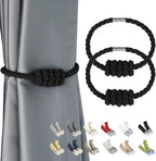 BEL AVENIR Magnetic Cotton Curtain Tiebacks, Decorative Drapery Holdbacks by BELAVENIR