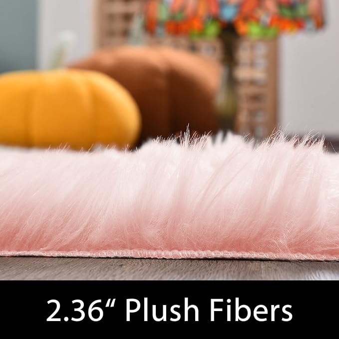 Latepis 3x4 Area Rug, Faux Fur Sheepskin Rug - Image 2