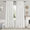 Nanspring Solid Off White Curtains 96 Inches Long 2 Panels Back Tab Sheer Linen by Nanspring