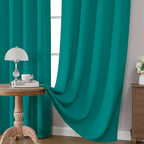 CUCRAF Turquoise Blackout Curtains 84 inch Length 2 Panels Set, Rod Pocket Room - Image 5