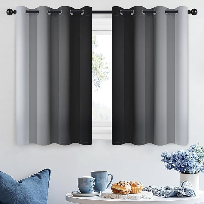 SimpleHome Ombre Room Darkening Curtains 36 inches Length - Image 2