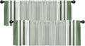 Emvency 2 Pack Valances Window Treatments, Striped Modern Green Farmhouse by Emvency