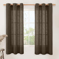 LAMIT Linen Curtains 63 Inch Length 2 Panels, Chocolate Linen Textured Light by LAMIT