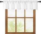 OWENIE White Valances for Windows 1 Pcs, Light Filtering Textured Farmhouse by OWENIE