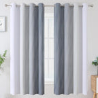 Estelar Textiler Grayish White and Grey Blackout Curtains - Image 2