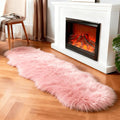 linmopm Faux Fur Rug Sheepskin Shag Fluffy Fuzzy Pink 2x6 ft Runner Rugs by Limopmfauxfurproducts