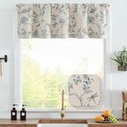jinchan Floral Curtain Valance for Windows 16 Inch Linen Valance for Kitchen - Image 2