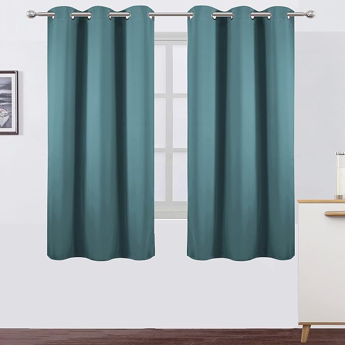 LEMOMO Sea Teal Thermal Blackout Curtains/38 x 63 Inch/Set of 2 Panels Room by Lemomo