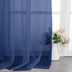 Lecloud Royal Blue Sheer Curtains 78 Inches Long 2 Panels Set, Privacy Light - Image 6