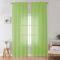 OWENIE Lime Sheer Curtains for Bedroom Living Room 96 Inches Long 2 Panels Set by OWENIE