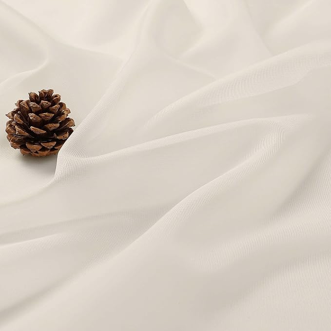 OVZME Cream Sheer Curtains 120 Inches Long 2 Panels Set, 59 Inch Extra Wide - Image 4