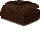 Puncuntex Brown Throw Blanket 108"×90" inches Fuzzy 3D Jacquard Decorative - Image 4