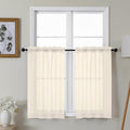 Gwine Cream Sheer Kitchen Curtains 36 Inch Length, Light Filtering Voile Soft by Gwine