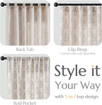 jinchan Linen Floral Curtains for Living Room 96 Inch Length Gray Flower - Image 6