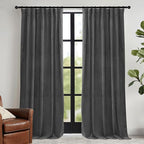 RYB HOME Grey Velvet Curtains 84 inches by RYBHOME