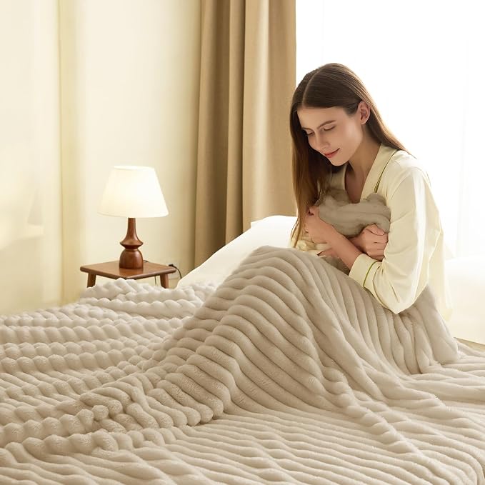 IMEET Linen Ribbed Twin Blanket - Image 6