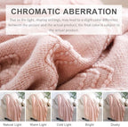 BOURINA Pink Throw Blanket 50x60 Inches Throw Textured Solid Soft Sofa Throw - Image 7