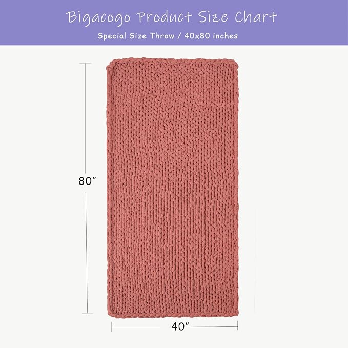 Bigacogo Chunky Knit Throw Blanket - Image 2