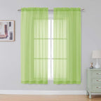 Simplebrand Rod Pocket Top Solid Voile Sheer Curtains - Image 2
