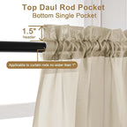 Chyhomenyc Taupe Sheer Curtains 108 Inches Long - Image 5
