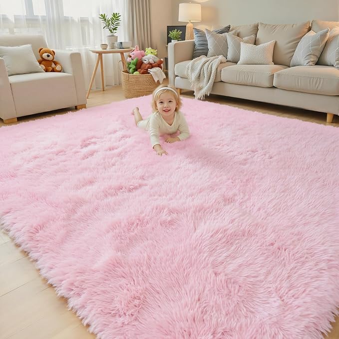 Area Rugs 10x14 Living Room, Shaggy Carpet Soft Plush Furry Bedside Rug Large - Image 2
