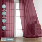 Extra Wide Sheer Curtains 90 Inches Long 2 Panels, Light Filtering Lightweight - Image 5