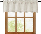 OWENIE Natural Valances for Windows 1 Pcs, Light Filtering Textured Farmhouse by OWENIE