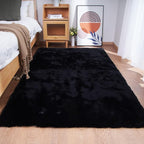 Ghouse Ultra Soft Faux Rabbit Fur Rug 5x8, Machine Washable Area Rugs - Image 2