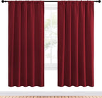 NICETOWN Christmas Burgundy Blackout Curtains and Drapes - Image 2