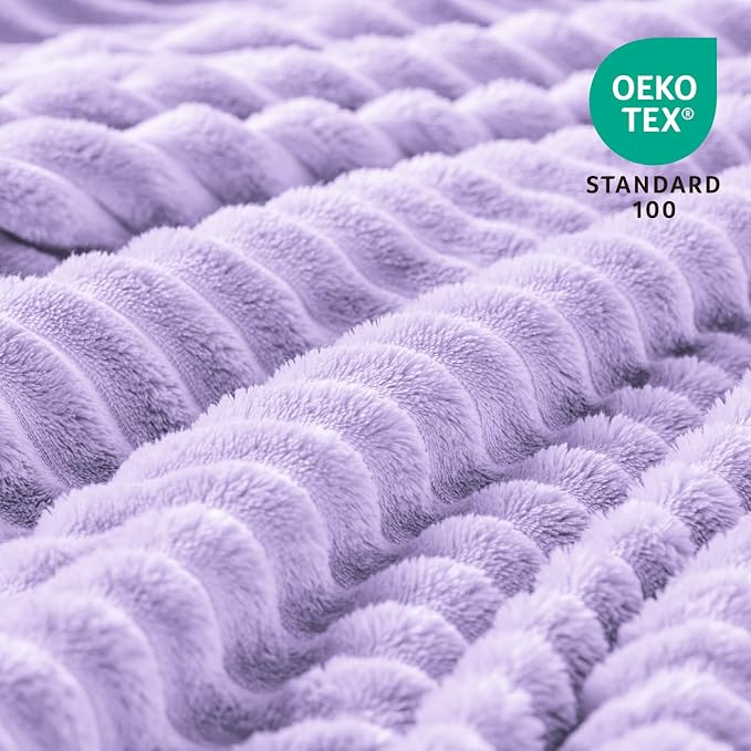 BEDELITE Fleece Blanket Twin Size – 3D Ribbed Jacquard Soft and Warm Decorative - Image 3