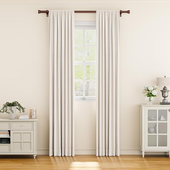YaFex Curtain Rods 32-58 Inch, Heavy Duty 1 Inch Adjustable Curtain Rod - Image 2