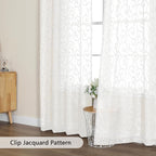 OWENIE Furman Ivory Sheer Curtains 96 inches Long - Image 5