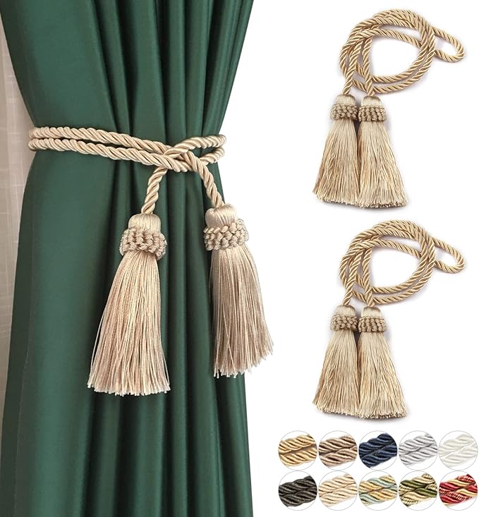Fenghuangwu Curtain Tiebacks Handmade Decorative Curtain Holdbacks Rope by fenghuangwu