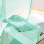 MIULEE Aqua Sheer Curtains 84 Inches Long, 4 Panels Set, Light Filtering Rod - Image 7
