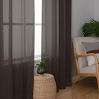 Chyhomenyc Chocolate Brown Sheer Curtains 72 Inch Length 2 Panels, Light - Image 4