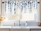 2 Pack Watercolor Blue Leaves Window Valance - Image 2