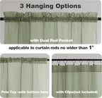 Chyhomenyc Sage Green Sheer Curtains 84 inches Long 2 Panels, Light Filtering - Image 6