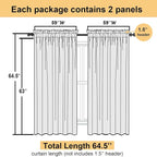 Lecloud Light Pink Sheer Curtains 63 Inch Length 2 Pcs, Dual Rod Pockets Light - Image 2