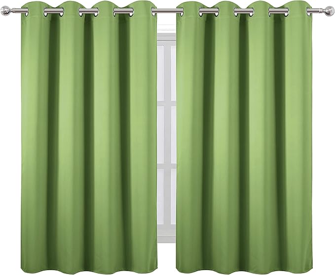 LEMOMO Blackout Curtains 52 x 45 inch/Light Green Curtains Set of 2 - Image 2