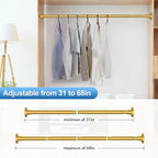 CorkLatta Gold Shower Curtain Rod 31 to 68 Inch, 1 Inch Diameter Adjustable - Image 4