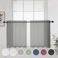 OWENIE Grey Sheer Curtains 24 Inches Long 2 Panels by OWENIE