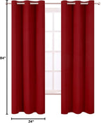 LEMOMO Red Blackout Curtains 34 x 84 Inch Length/Set of 2 Curtain - Image 10