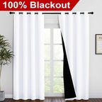 NICETOWN 100% Blackout Window Curtain Panels, Cold and Full Light Blocking - Image 2