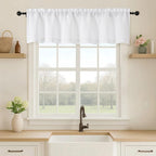 OVZME White Valance for Windows, Light Filtering Thick Textured Small Short by OVZME