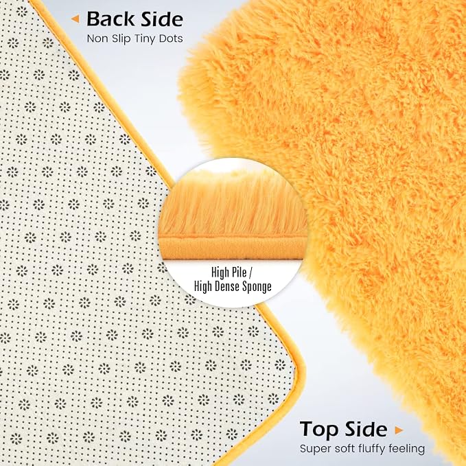 Amearea Shag Fluffy Area Rug for Bedroom Girls Living Room, Extra Soft and - Image 5