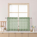 Chyhomenyc Sage Green Sheer Curtains 24 Inch Length, Light Filtering Leaf by Chyhomenyc