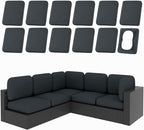 hyha 12Pcs Patio Cushion Covers, Stretch Outdoor Couch Cushion Covers, Washable by hyha