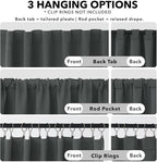 Deconovo Blackout Curtains, Thermal Insulated, W38 x L45 2 Panels, Back Tab - Image 2