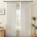 Pinch Pleated Linen Curtains 84 Inch Length 2 Panels Set, Light Filtering Linen by IVAPUPU
