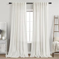 Nanspring Beige White Linen Curtains 96 Inches Long by Nanspring
